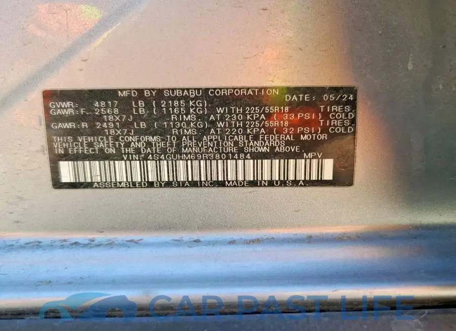 4S4GUHM69R3801484# 12