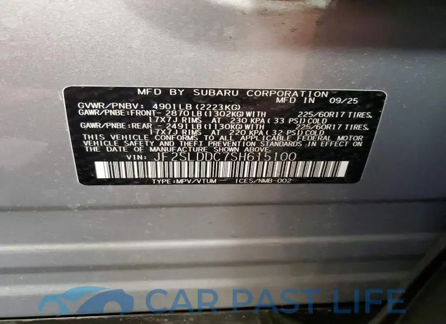 JF2SLDDC7SH615100# 12