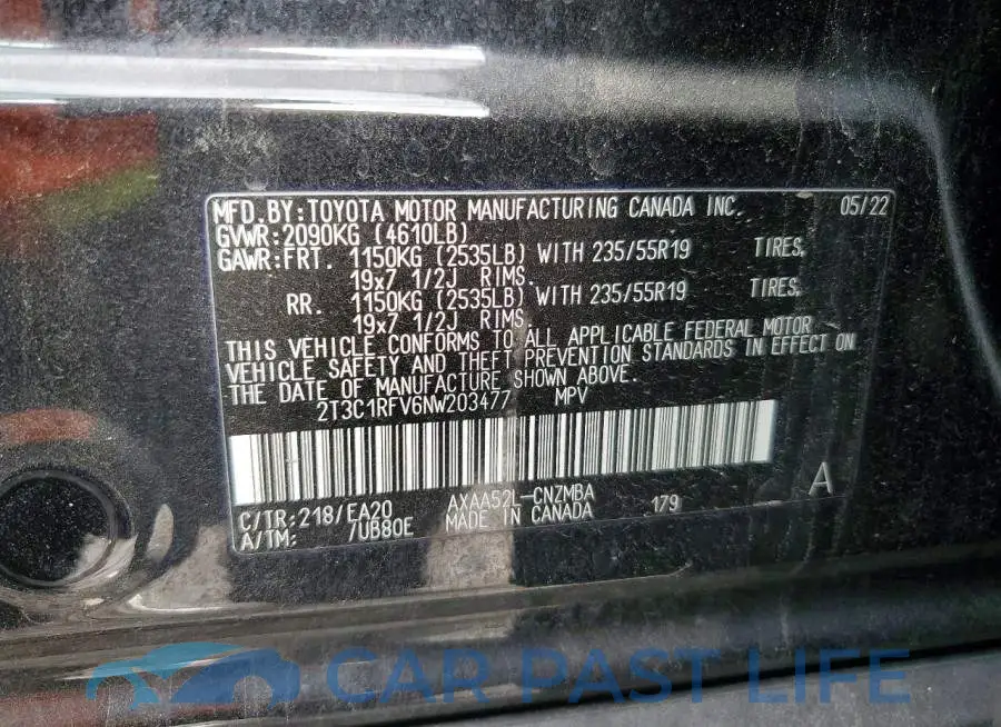 2T3C1RFV6NW203477# 14