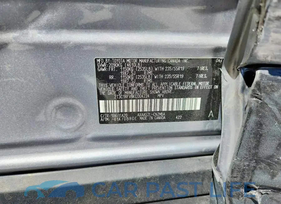 2T3C1RFV8KC004234# 14