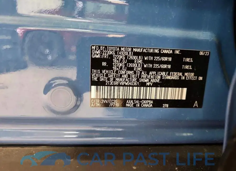 2T3E6RFV8PW040361# 14