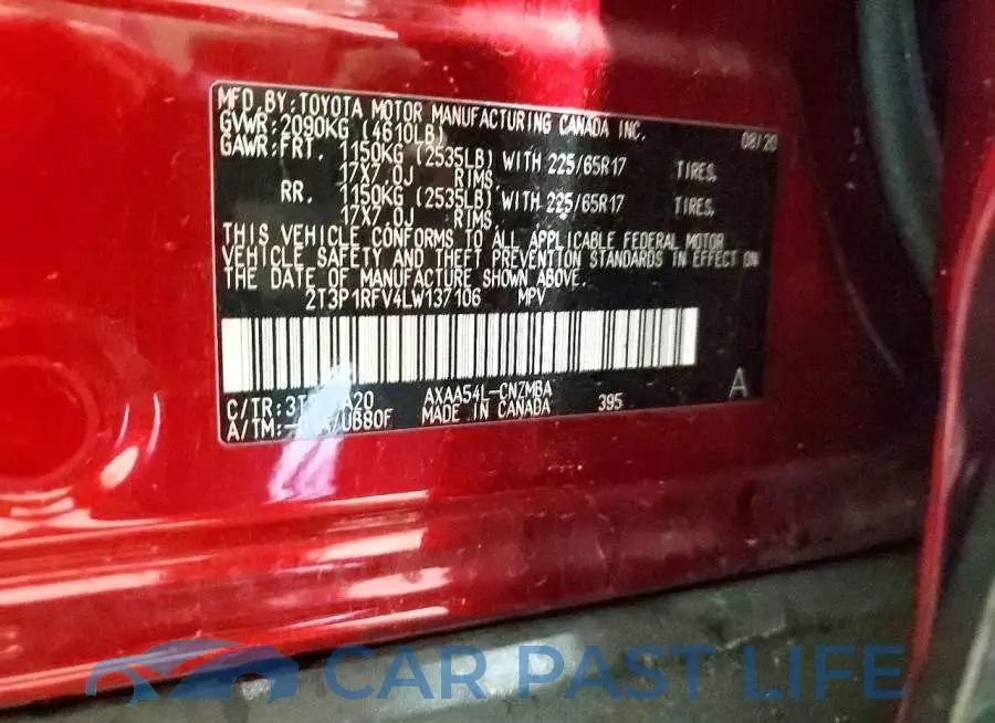 2T3P1RFV4LW137106# 13