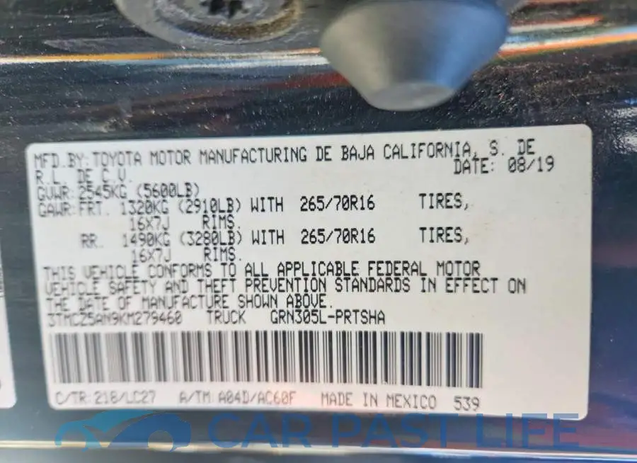 3TMCZ5AN9KM279460# 12