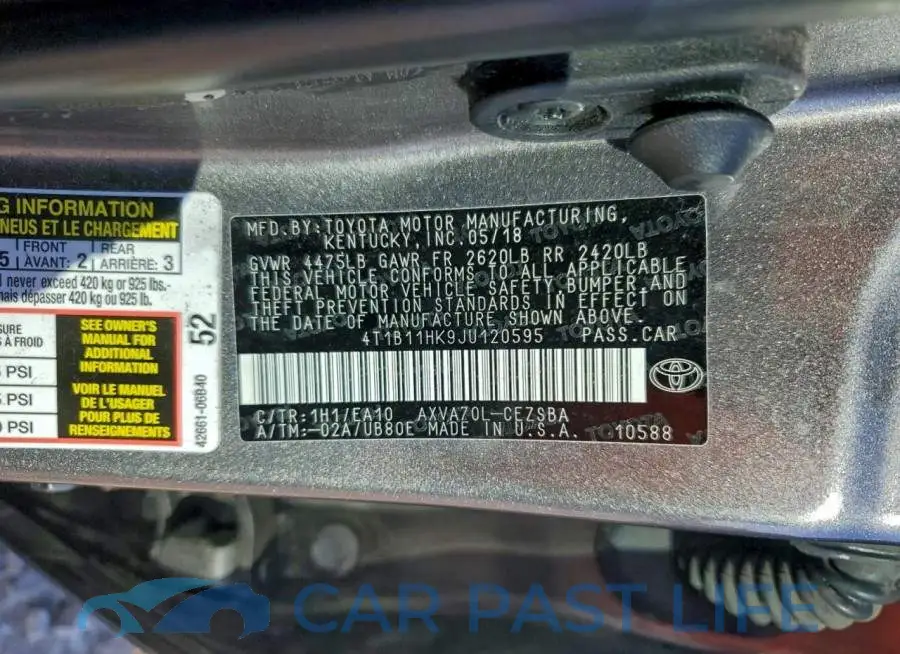 4T1B11HK9JU120595# 12