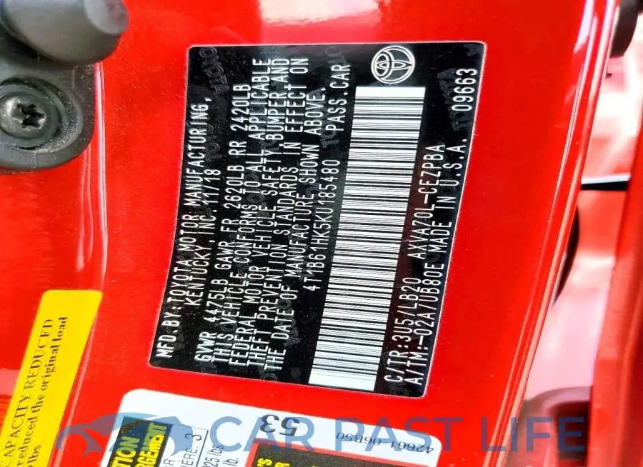 4T1B61HK5KU185480# 12
