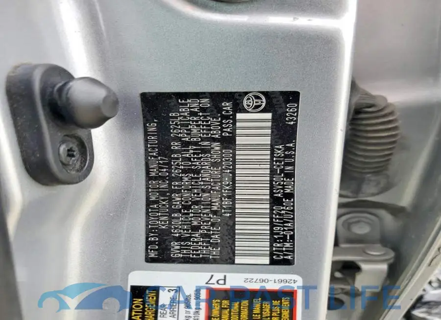 4T1BF1FK9HU420300# 13