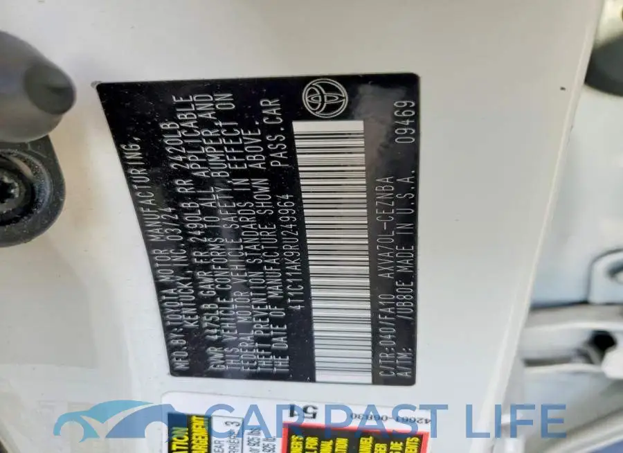 4T1C11AK9RU249964# 12