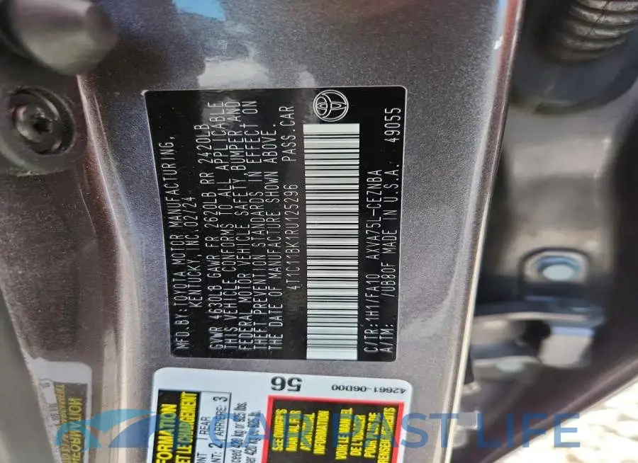 4T1C11BK1RU125296# 13