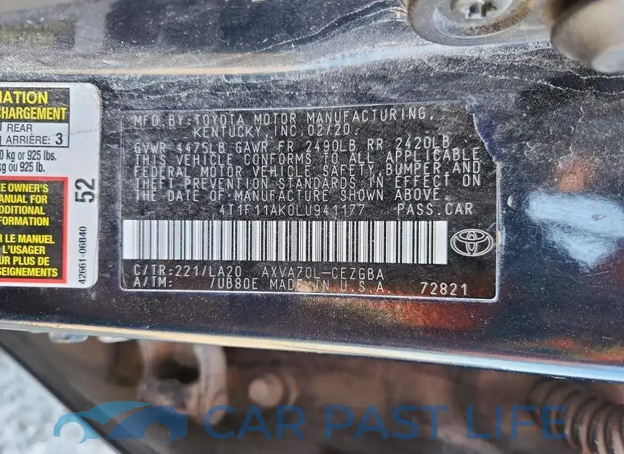 4T1F11AK0LU941177# 12