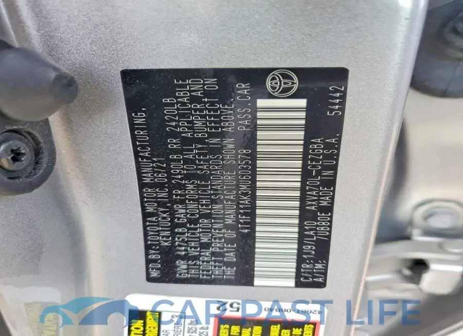 4T1F11AK3MU603578# 12