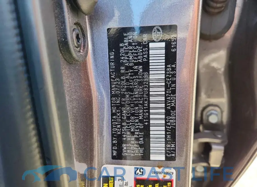 4T1G11AK3PU832996# 13