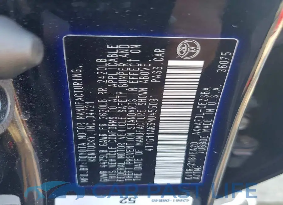 4T1G11AK6MU455091# 12