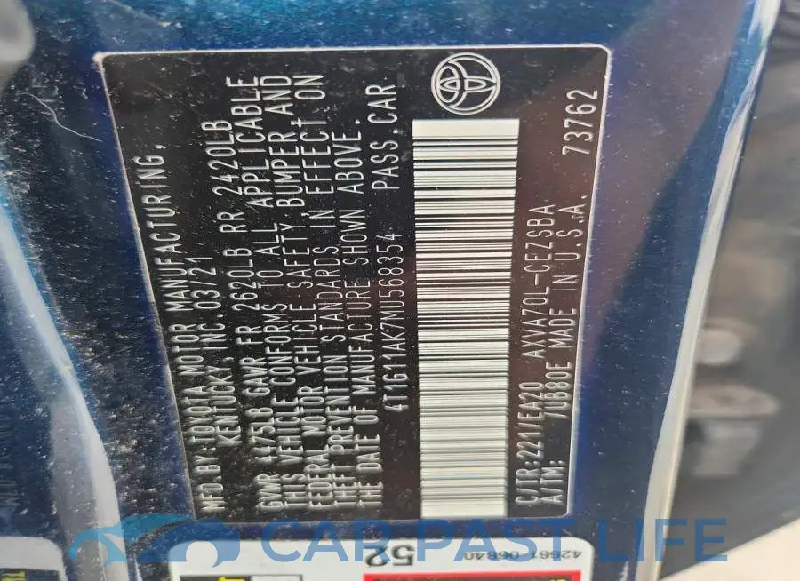 4T1G11AK7MU568354# 12