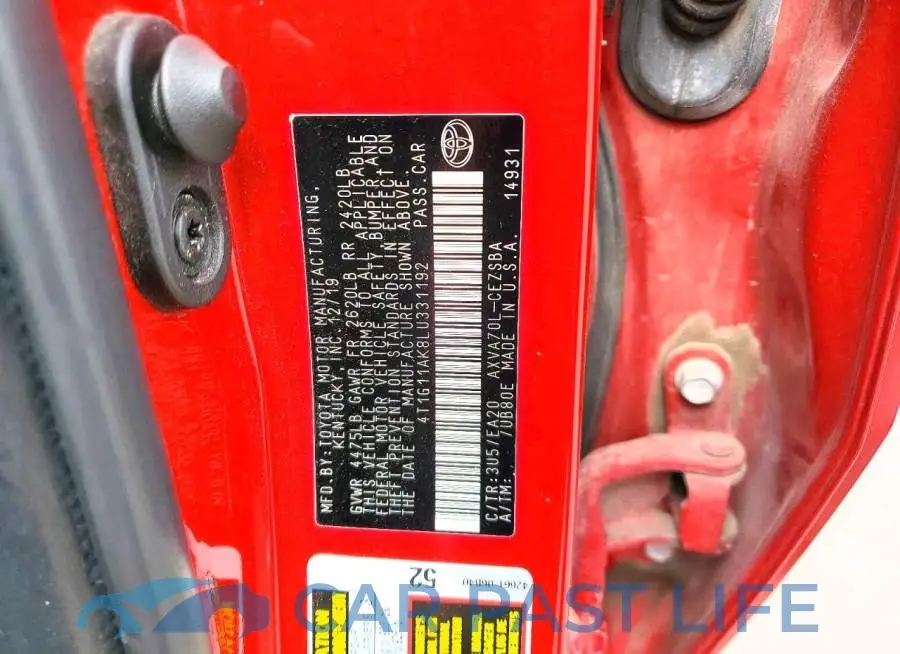 4T1G11AK8LU331192# 12