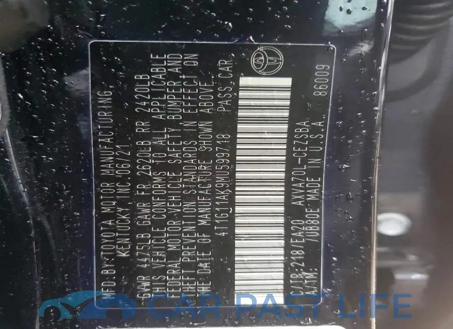 4T1G11AK9MU599718# 12