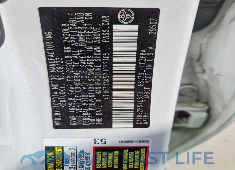 4T1KZ1AK5PU072105# 13