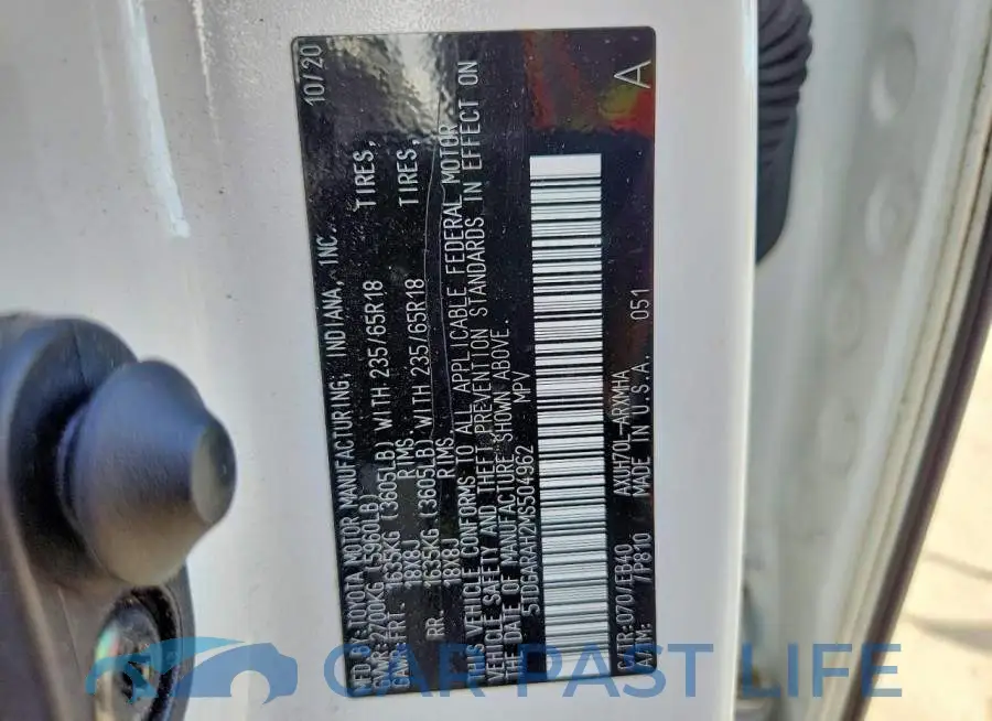 5TDGARAH2MS504962# 13