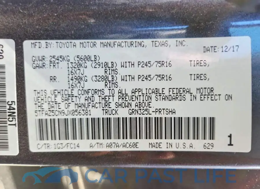 5TFAZ5CN9JX056381# 12