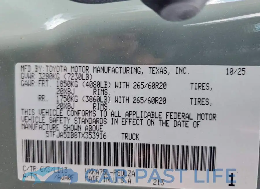 5TFJA5DB8TX353916# 13