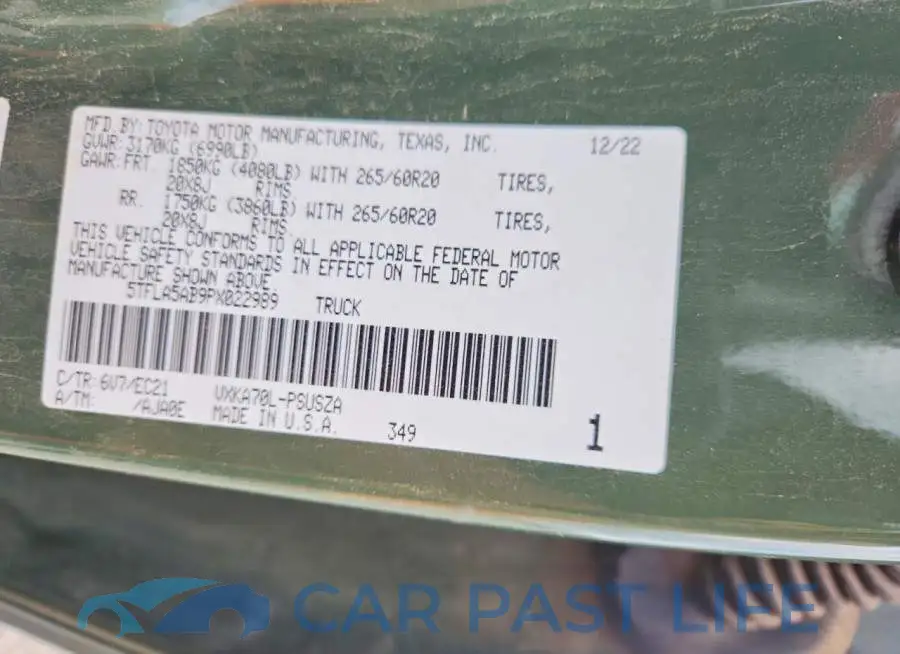 5TFLA5AB9PX022989# 12