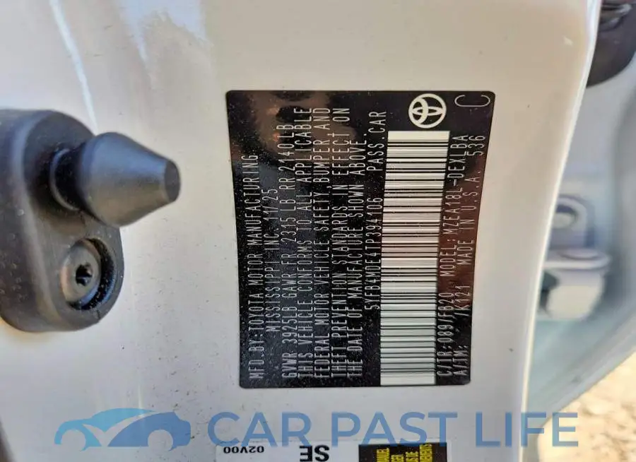 5YFB4MDE4TP394106# 12