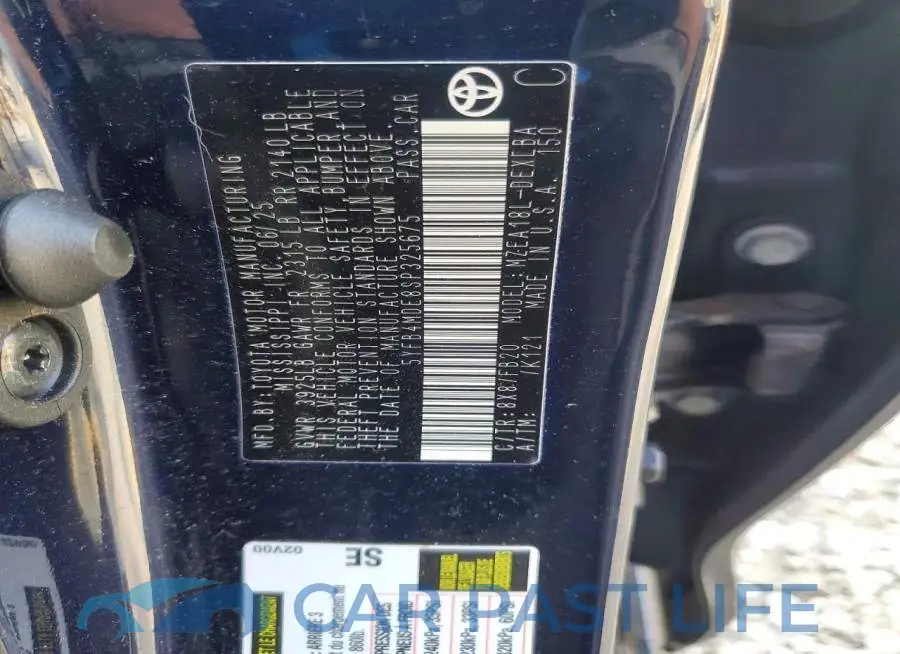 5YFB4MDE8SP325675# 12