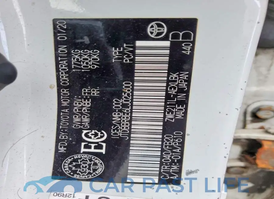JTDBBRBE6LJ025600# 12