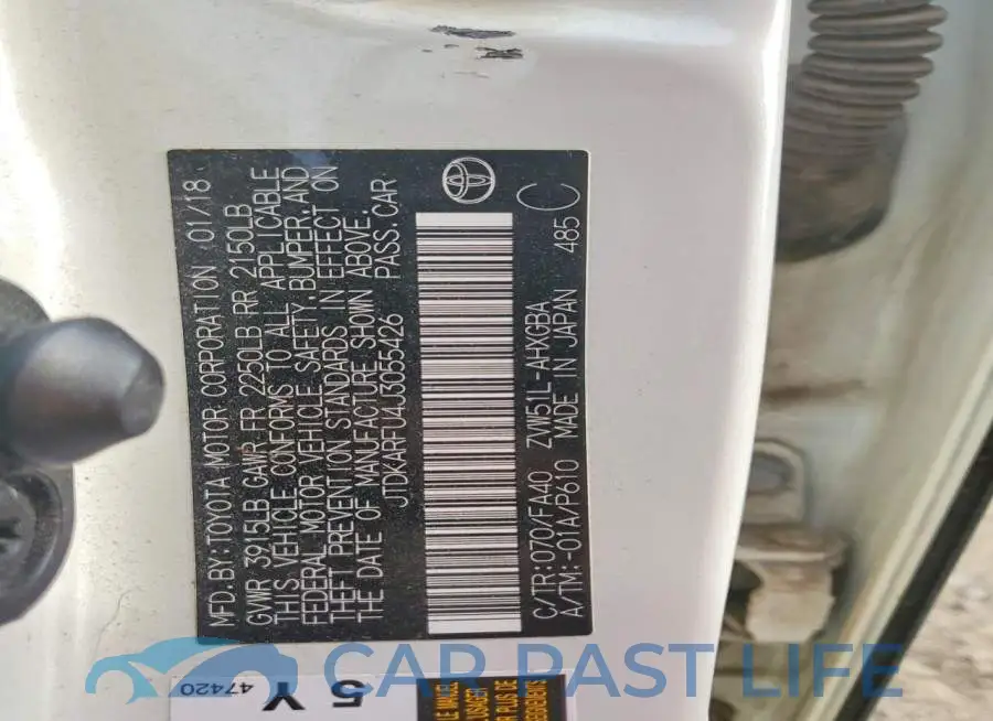 JTDKARFU4J3055426# 12