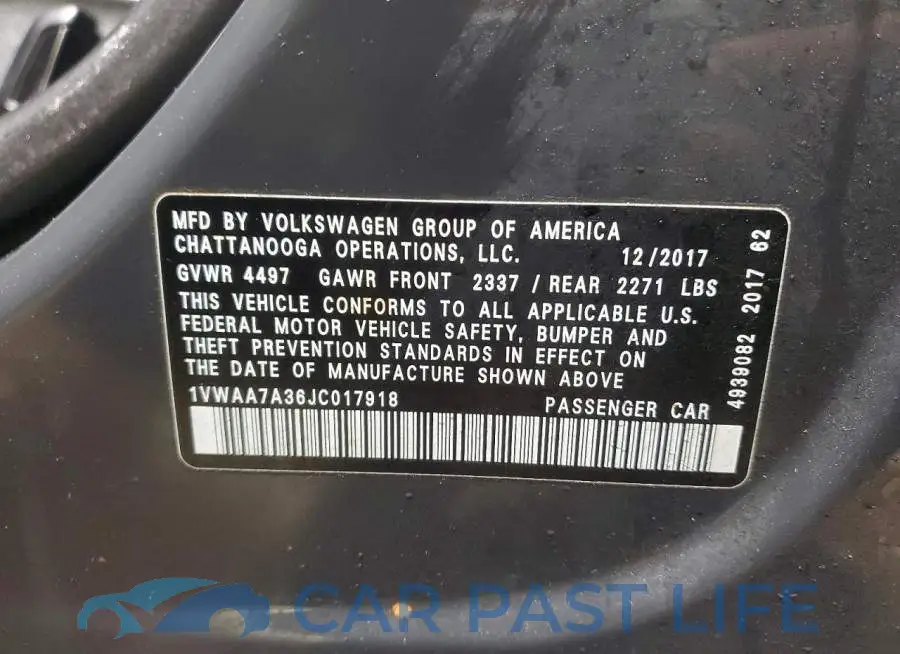 1VWAA7A36JC017918# 12