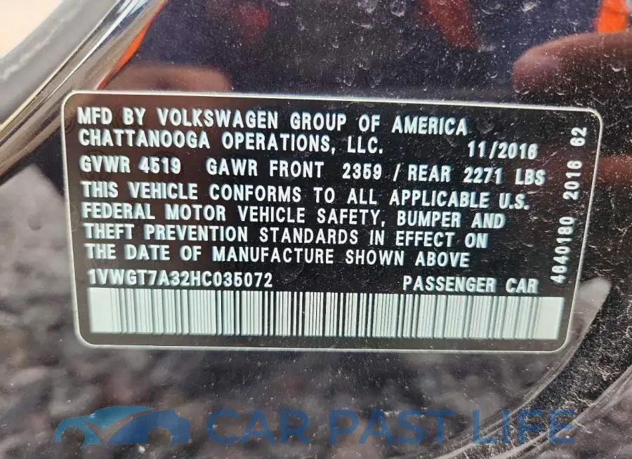 1VWGT7A32HC035072# 12