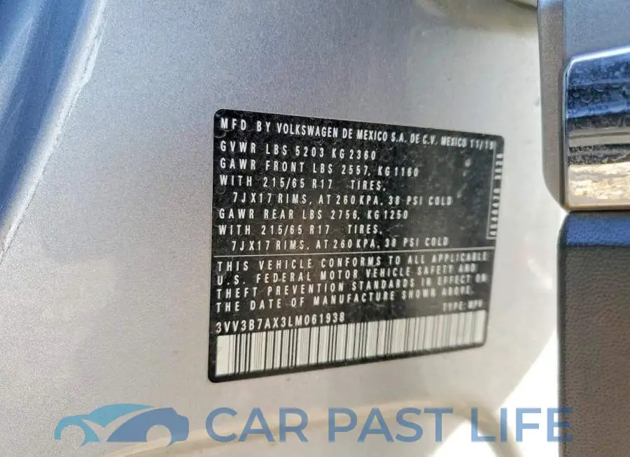 3VV3B7AX3LM061938# 14