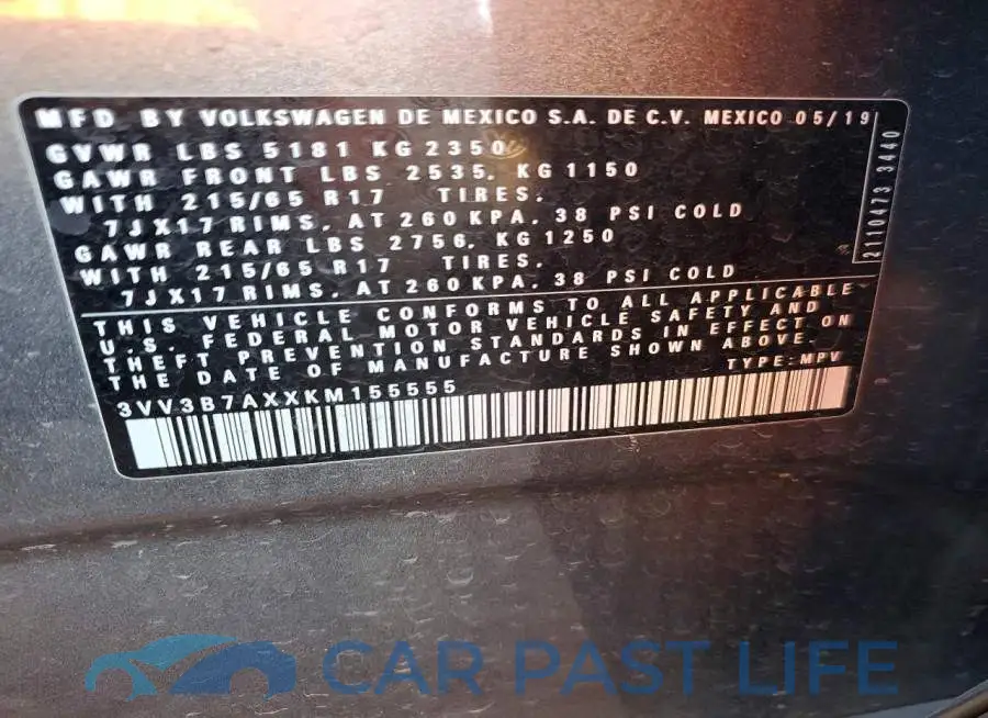 3VV3B7AXXKM155555# 14