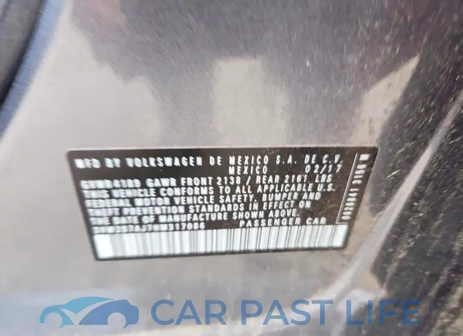 3VW2B7AJ7HM317086# 12