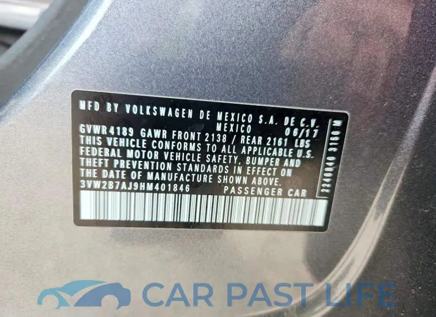 3VW2B7AJ9HM401846# 12