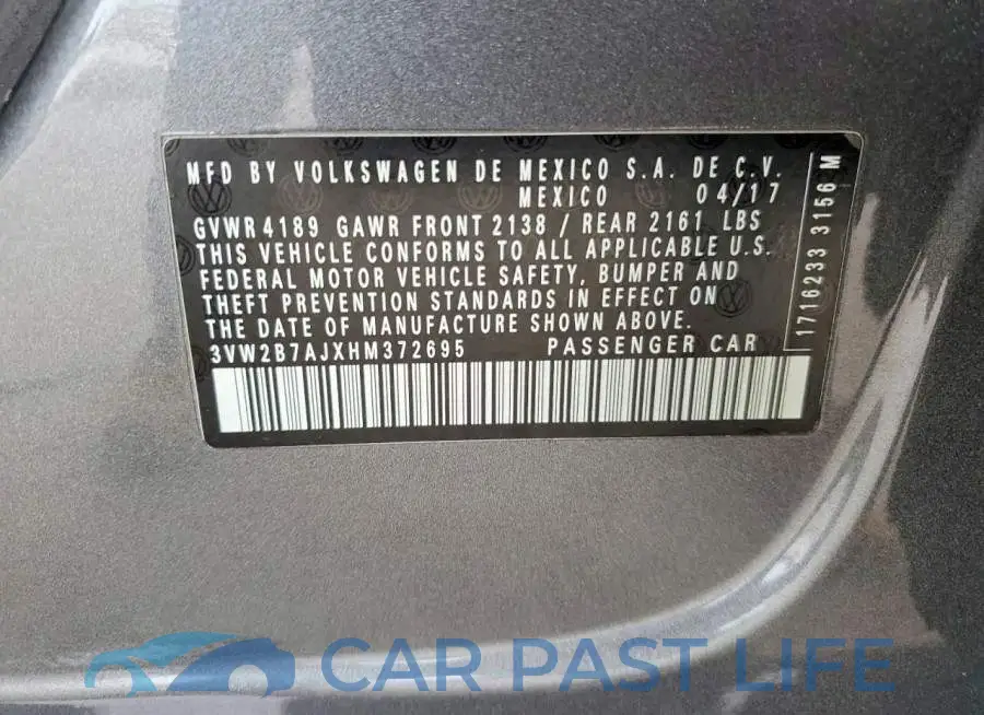 3VW2B7AJXHM372695# 12