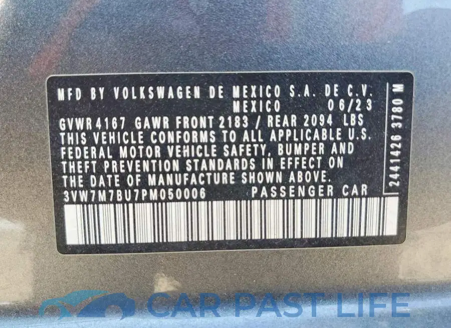 3VW7M7BU7PM050006# 13