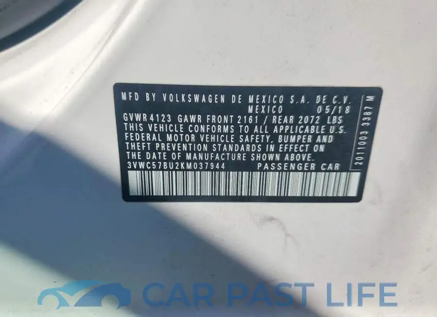 3VWC57BU2KM037944# 13