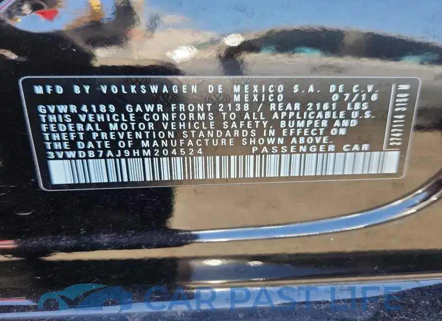 3VWDB7AJ9HM204524# 12