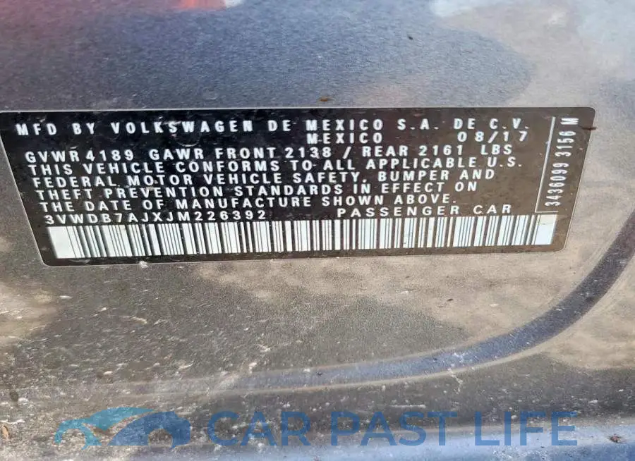 3VWDB7AJXJM226392# 13