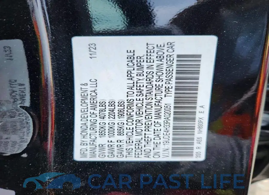 19UDE4H33RA020051# 13