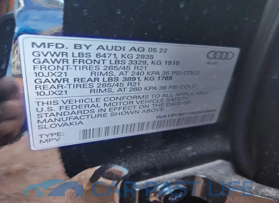 WA1BVBF14ND026648# 13