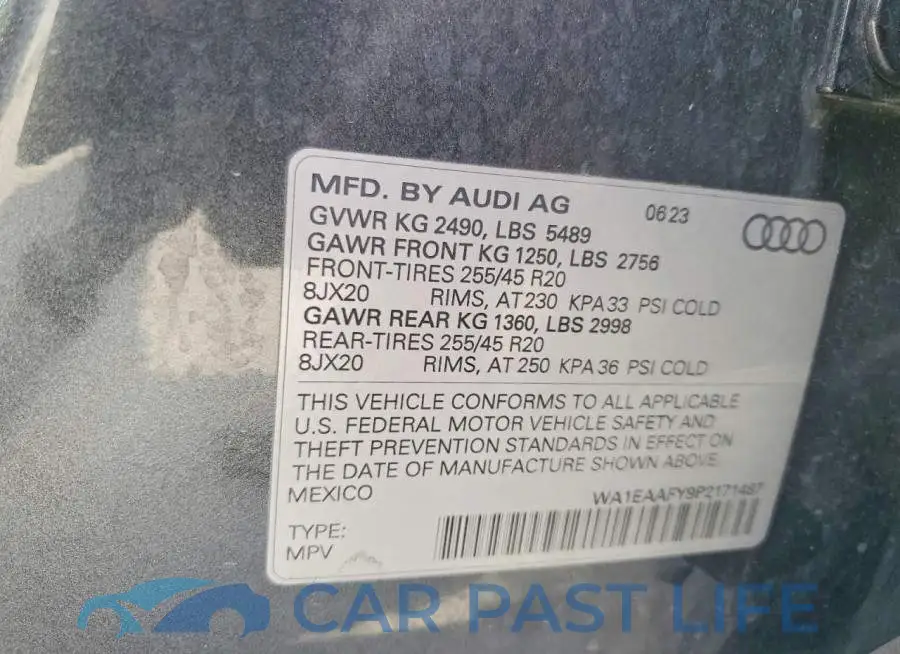 WA1EAAFY9P2171487# 13