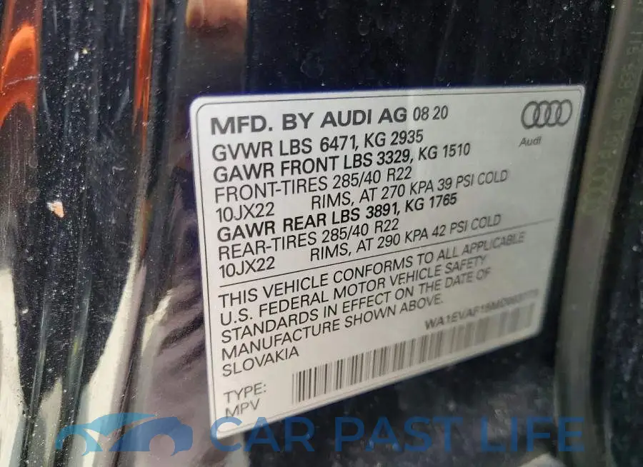 WA1EVAF15MD003773# 13