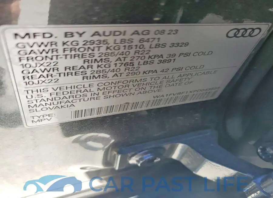 WA1FVBF1XPD043555# 13
