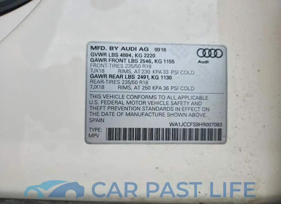 WA1JCCFS9HR007083# 13