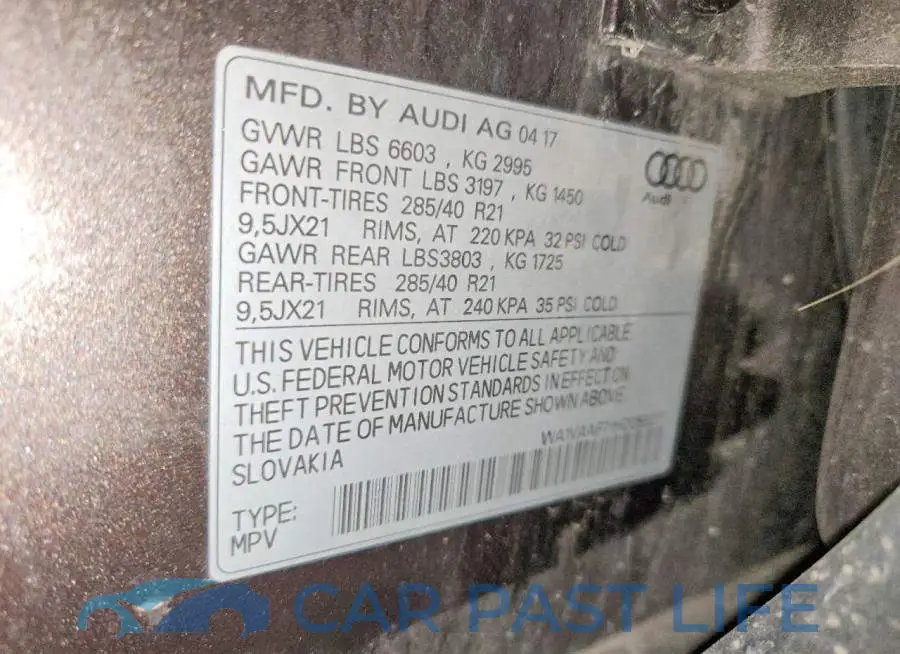 WA1VAAF71HD056217# 13