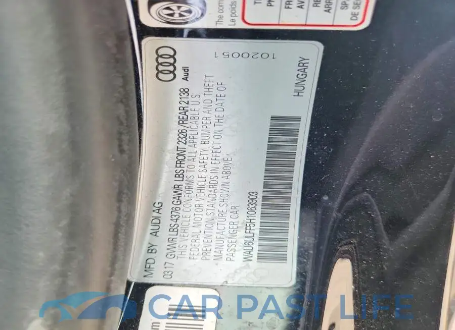 WAU6ULFF5H1063903# 12