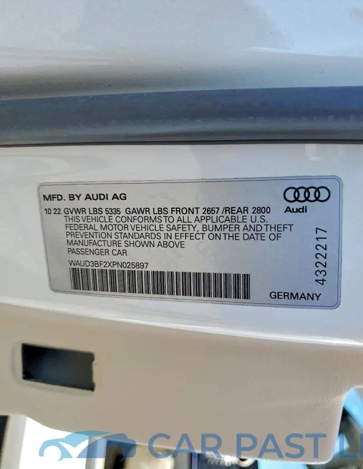 WAUD3BF2XPN025897# 12