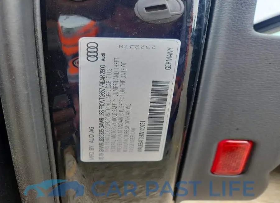 WAUE8AF28KN120791# 12