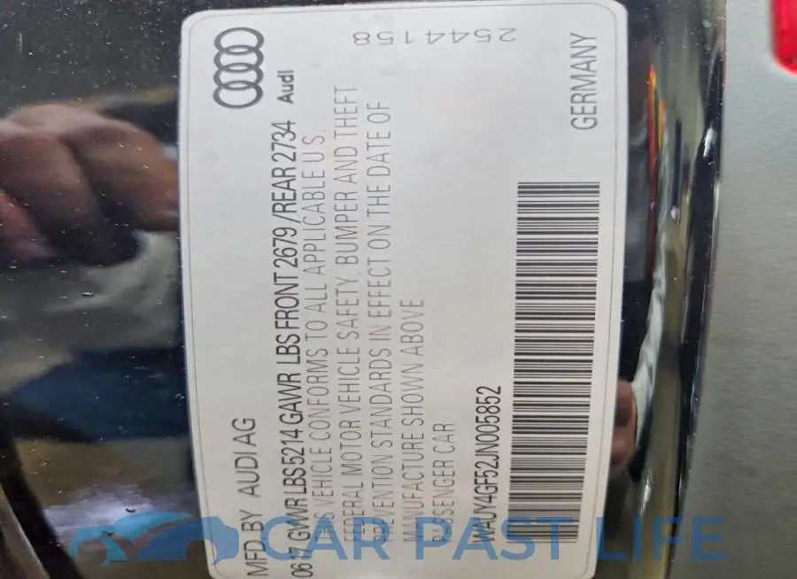 WAUY4GF52JN005852# 13